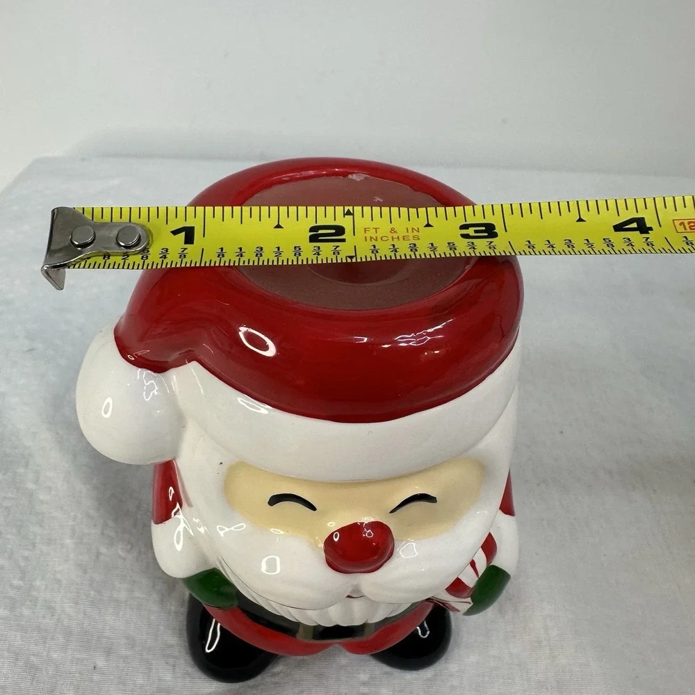 Vintage Russ Berrie Ceramic Santa Candle Holder Tea Light Christmas‎ Taiwan